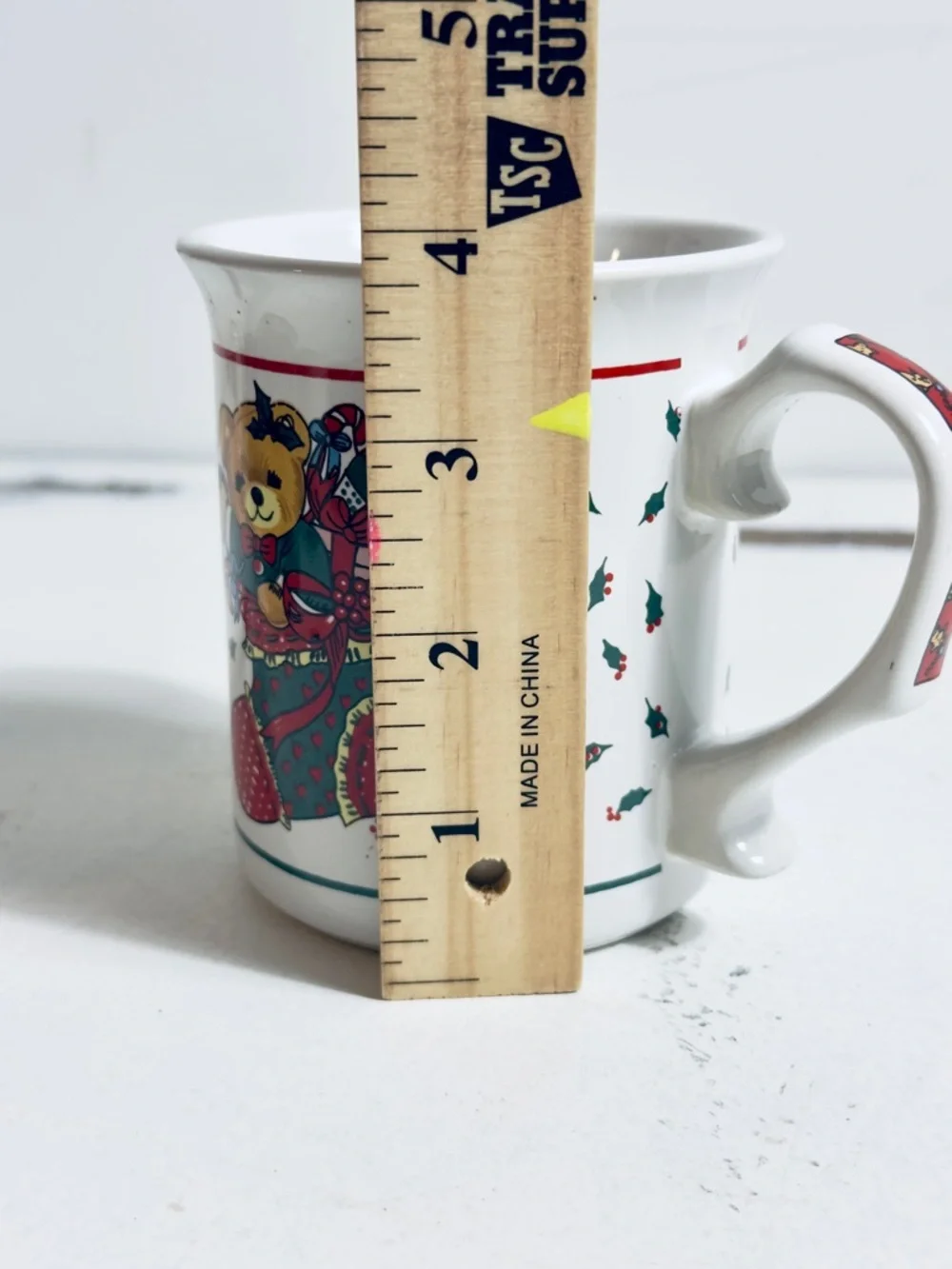 Vintage 80’s Christmas mug Festive Teddy Bear‎ Christmas Stocking Mug